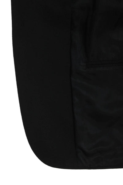Club Room Men Black Cotton Blend Solid Button Blazer Size 42
