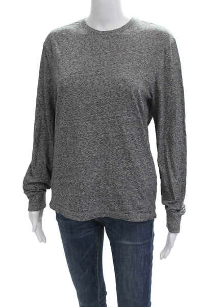 J Crew Unisex Gray Cotton Crew Neck Long Sleeve Basic T-Shirt Size S