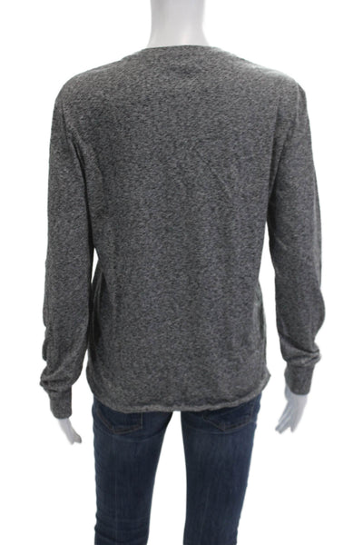 J Crew Unisex Gray Cotton Crew Neck Long Sleeve Basic T-Shirt Size S