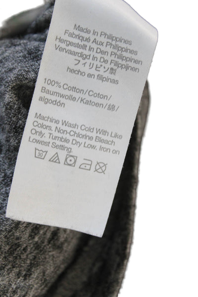 J Crew Unisex Gray Cotton Crew Neck Long Sleeve Basic T-Shirt Size S