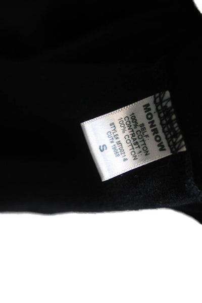 Monrow Mens Band Long Sleeve Button Solid 100% Cotton Top Size S