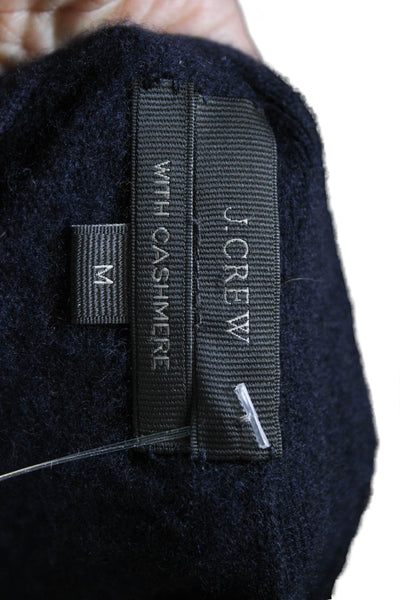 J Crew Womens Black Striped Cashmere V Neck Button Cardigan Size M