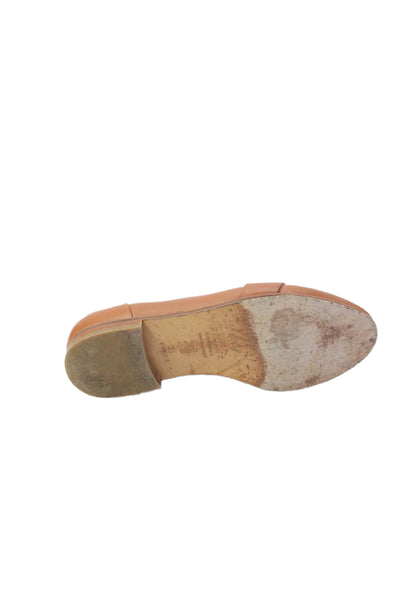 Sezane Womens Leather Slip On Loafers Brown Size 39 9