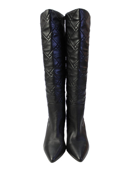 Kurt Geiger London Womens Stiletto Quilted Leather Knee High Boots Black 38.5