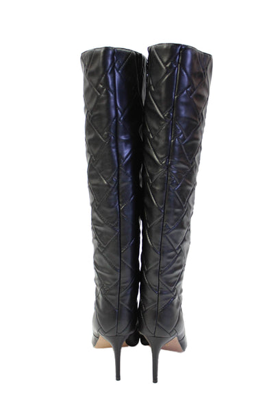 Kurt Geiger London Womens Stiletto Quilted Leather Knee High Boots Black 38.5