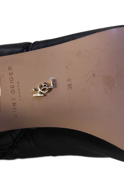 Kurt Geiger London Womens Stiletto Quilted Leather Knee High Boots Black 38.5