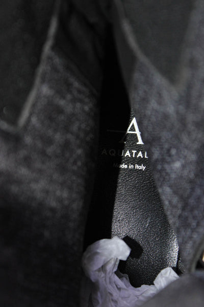 Aquatalia Womens Slip On Block Heel Knee High Boots Black Leather Size 7.5