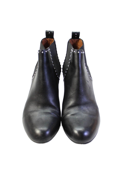 Givenchy Womens Leather Studded Stretch Inset Ankle Boots Black Size 38 8