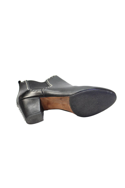 Givenchy Womens Leather Studded Stretch Inset Ankle Boots Black Size 38 8