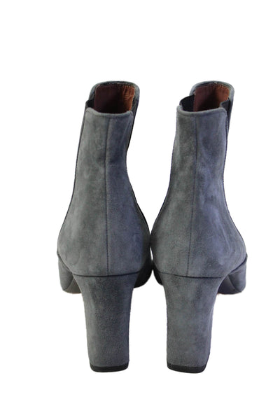 Tabitha Simmons Womens Suede Stretch Inset Ankle Boots Grey Black Size 39.5 9.5