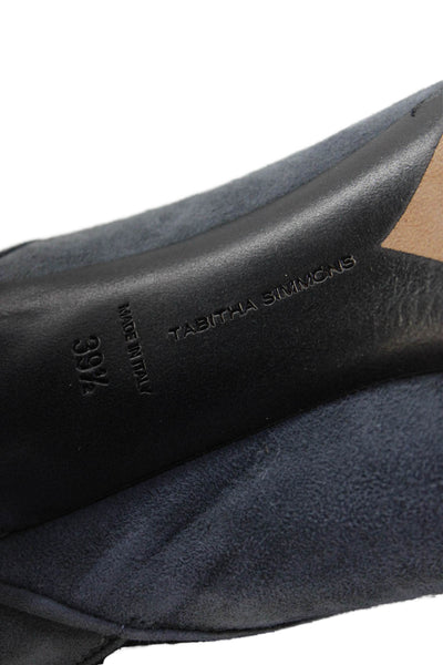 Tabitha Simmons Womens Suede Stretch Inset Ankle Boots Grey Black Size 39.5 9.5