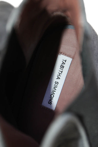 Tabitha Simmons Womens Suede Stretch Inset Ankle Boots Grey Black Size 39.5 9.5