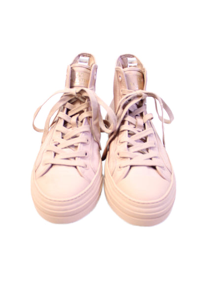 Valentino Garavani Womens Lace Up High Top Sneakers Pink Size 39 9