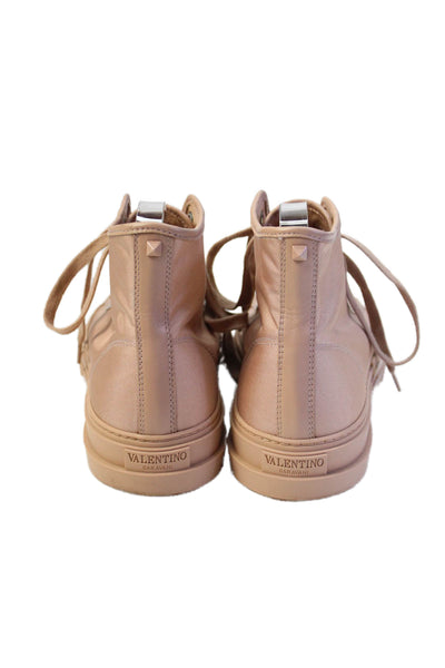 Valentino Garavani Womens Lace Up High Top Sneakers Pink Size 39 9
