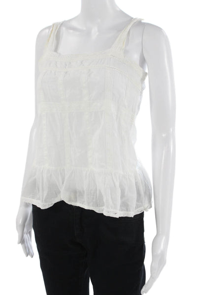 Zadig & Voltaire Womens White Camisole Square Neck Sleeveless Size XS