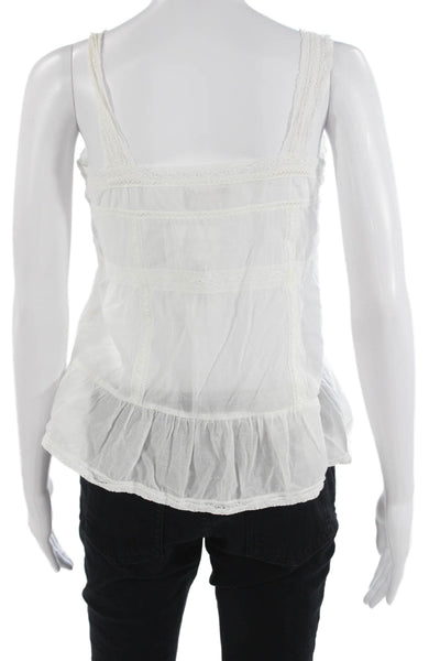 Zadig & Voltaire Womens White Camisole Square Neck Sleeveless Size XS
