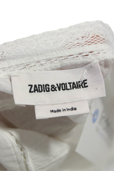 Zadig & Voltaire Womens White Camisole Square Neck Sleeveless Size XS