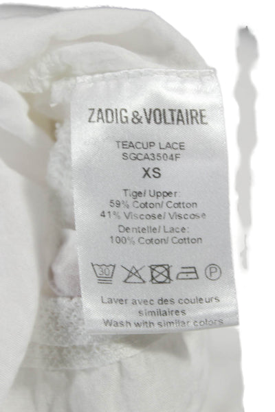 Zadig & Voltaire Womens White Camisole Square Neck Sleeveless Size XS