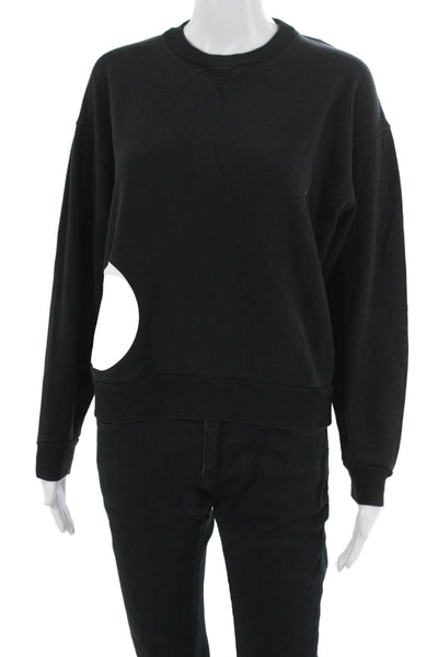 T Alexander Wang Women Pullover Sweatshirt Black Long Sleeve Size M
