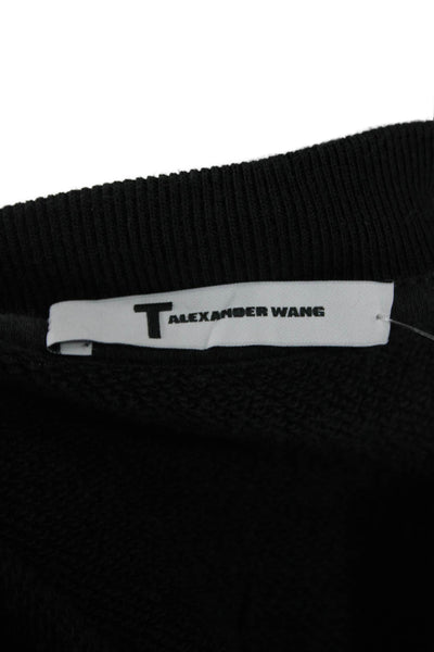 T Alexander Wang Women Pullover Sweatshirt Black Long Sleeve Size M