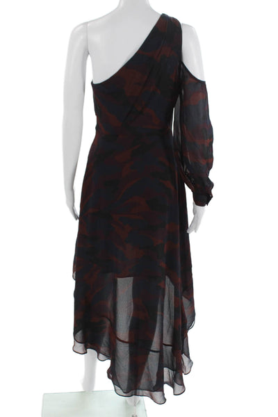 Joie Women Dark Blue Camouflage Silk Knee Length Dress Size 2