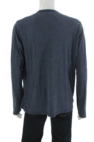 Velvet by Graham & Spencer Mens Band Long Sleeve Dark Blue T Shirt Size XL