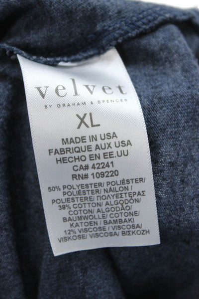 Velvet by Graham & Spencer Mens Band Long Sleeve Dark Blue T Shirt Size XL