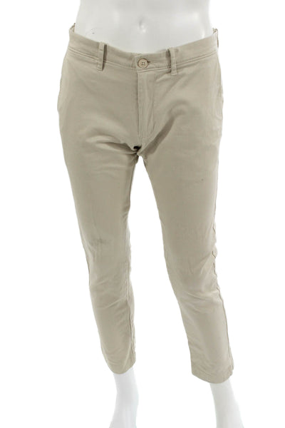 J Crew Mens Beige Chino Pants Cotton Blend Ankle Size 30