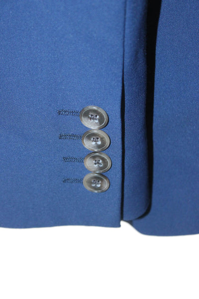 Stafford Mens Dark Blue Classic Solid Blazer Button Closure Long Sleeve Size 40