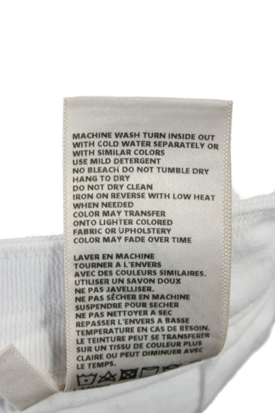 L'Agence Women Cropped Flared White Mid Rise Jeans Size 25