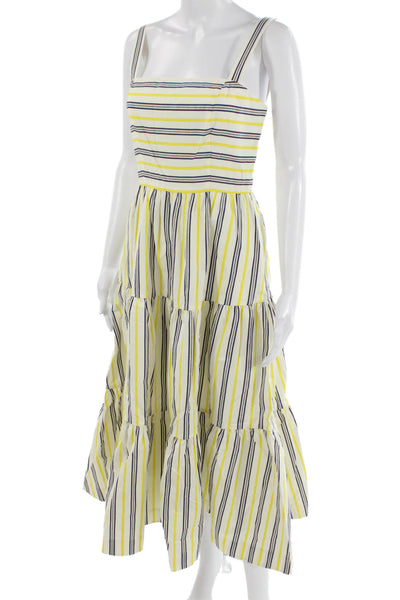 Jason Wu Women Fit & Flare Sundress White Square Neck Sleeveless Long Size 2