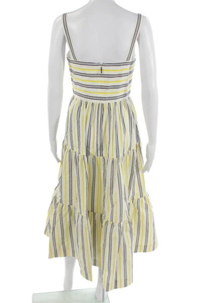 Jason Wu Women Fit & Flare Sundress White Square Neck Sleeveless Long Size 2