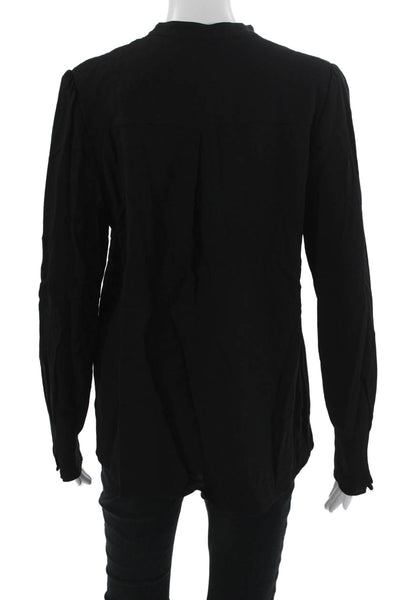APC Womens Tunic Blouse Black High Neck Long Sleeve Button Up Size 40