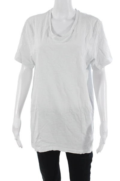 J Crew Mens White V-Neck 100% Cotton Short Sleeve T-Shirt Size L