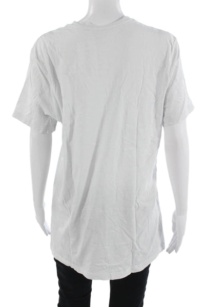 J Crew Mens White V-Neck 100% Cotton Short Sleeve T-Shirt Size L