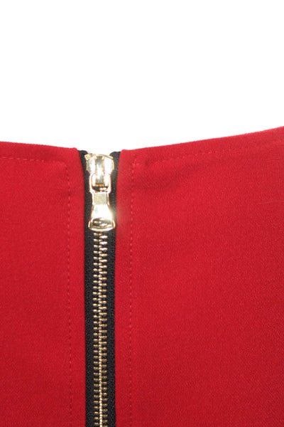 Milly Women Sheath Dress Red Sleeveless Knee Length Zip Size 4