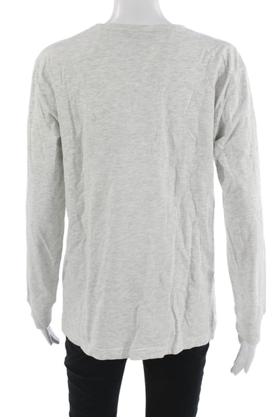Zara Women Basic Cotton Gray Crew Neck Long Sleeve T-Shirt Size M
