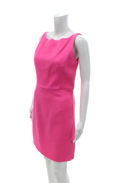 Isaac Mizrahi Women Sheath Dress Pink Sleeveless Round Neck Size 8