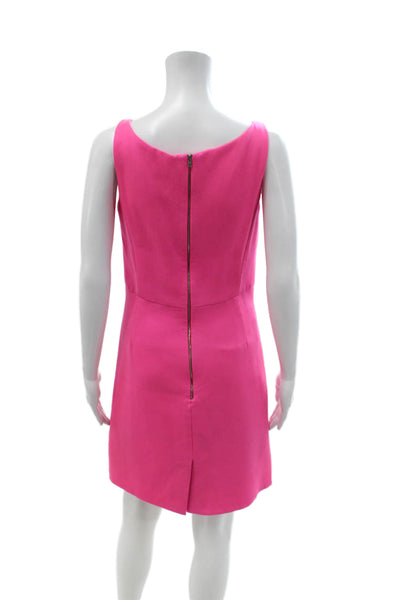 Isaac Mizrahi Women Sheath Dress Pink Sleeveless Round Neck Size 8