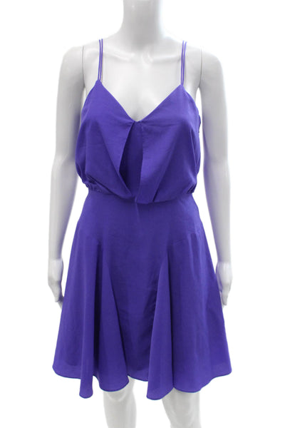 CeCe by Cynthia Steffe Women Fit & Flare Sundress Purple V-Neck Size 2