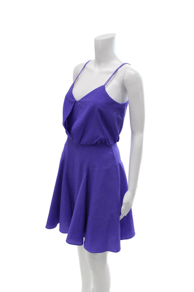 CeCe by Cynthia Steffe Women Fit & Flare Sundress Purple V-Neck Size 2