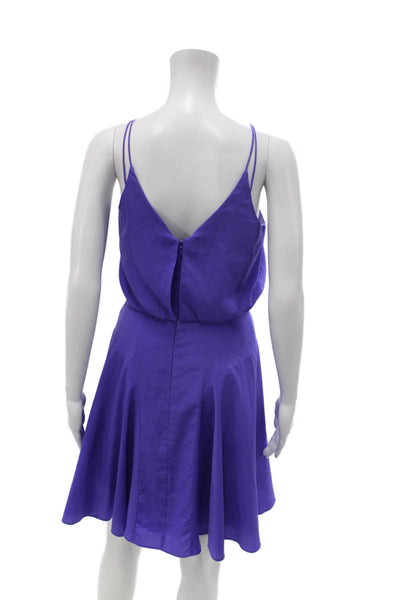 CeCe by Cynthia Steffe Women Fit & Flare Sundress Purple V-Neck Size 2