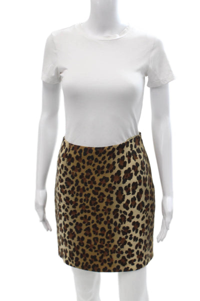 Moschino Cheap & Chic Women Beige Animal Print Pencil Skirt Mini Size 8