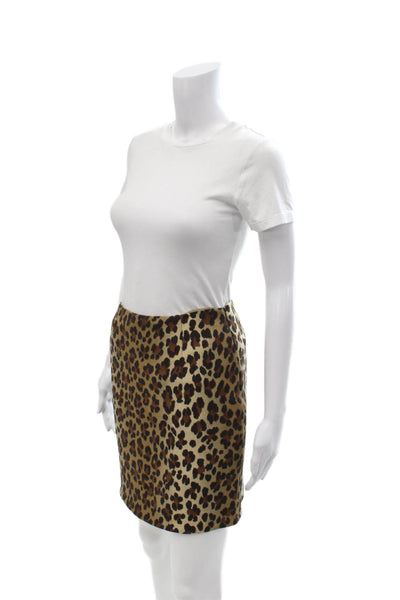 Moschino Cheap & Chic Women Beige Animal Print Pencil Skirt Mini Size 8