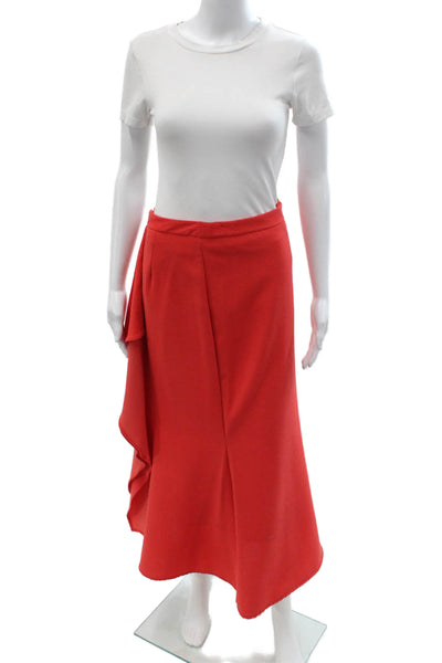 BCBG Max Azria Women A-Line Maxi Skirt Red Poly Blend Size 4