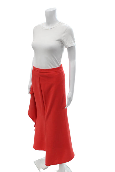 BCBG Max Azria Women A-Line Maxi Skirt Red Poly Blend Size 4