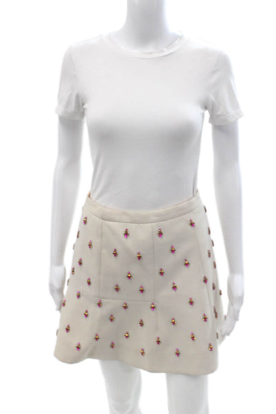J Crew Collection Women A-Line Mini Skirt Beige Size 0