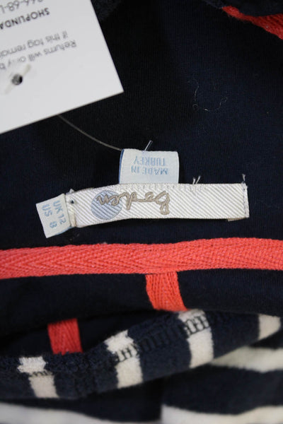 Boden Women Dark Blue Striped Long Sleeve Button Sweater Dress Size 8