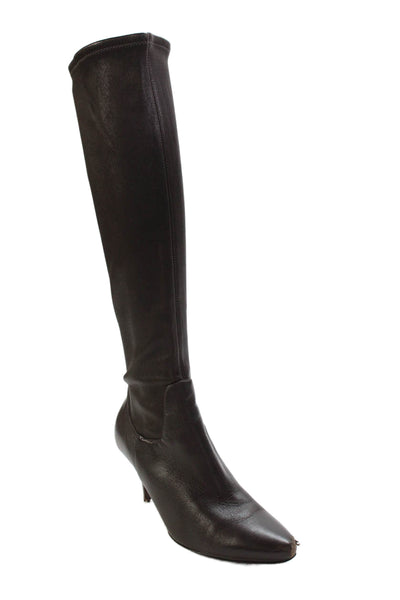Cole Haan Womens Pointed Toe Heeled Pull-On Knee High Boots Brown Size 7.5