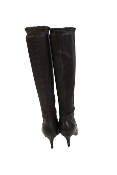 Cole Haan Womens Pointed Toe Heeled Pull-On Knee High Boots Brown Size 7.5
